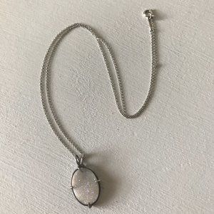 White Druzy Quartz Necklace